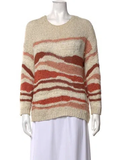 Pre-owned Sézane Striped Crew Neck Sweatshirt In Neutrals