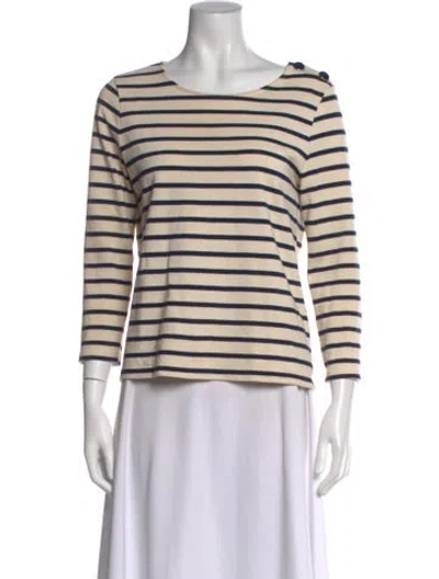 Pre-owned Sézane Striped Crew Neck Top In Blue