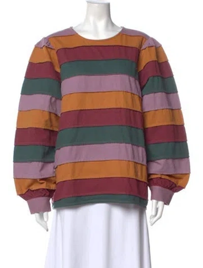 Pre-owned Sézane Striped Crew Neck Top In Multi