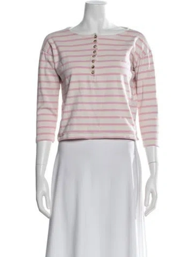 Pre-owned Sézane Striped Crew Neck Top In Multi