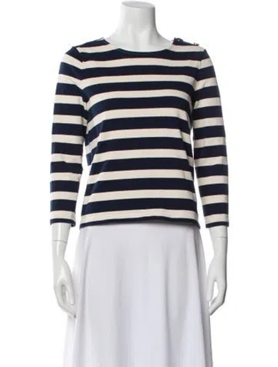 Pre-owned Sézane Striped Crew Neck Top In Neutral