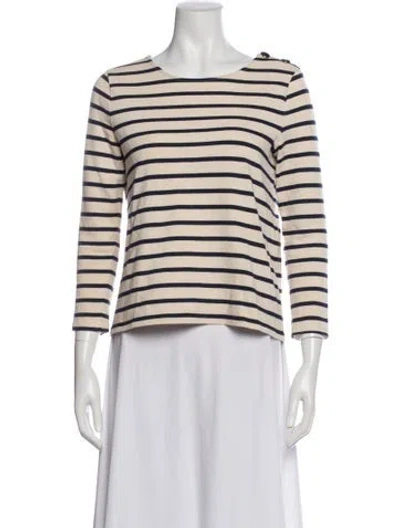 Pre-owned Sézane Striped Crew Neck Top In Neutral