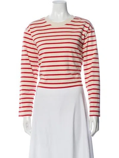 Pre-owned Sézane Striped Crew Neck Top In Neutral