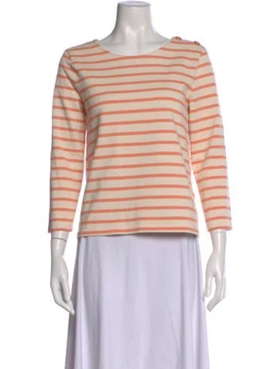 Pre-owned Sézane Striped Crew Neck Top In Neutral