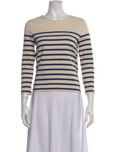 Pre-owned Sézane Striped Crew Neck Top In Neutral