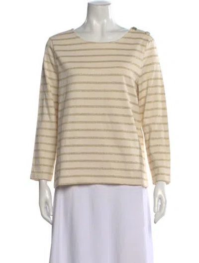Pre-owned Sézane Striped Crew Neck Top In Neutral
