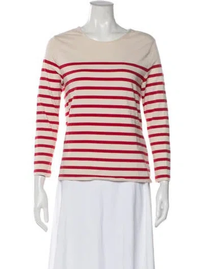 Pre-owned Sézane Striped Crew Neck Top In Neutral