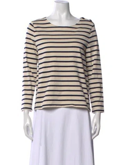 Pre-owned Sézane Striped Crew Neck Top In Neutral