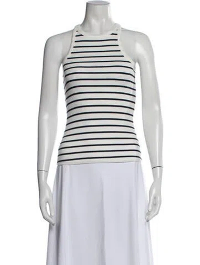 Pre-owned Sézane Striped Crew Neck Top In Neutrals