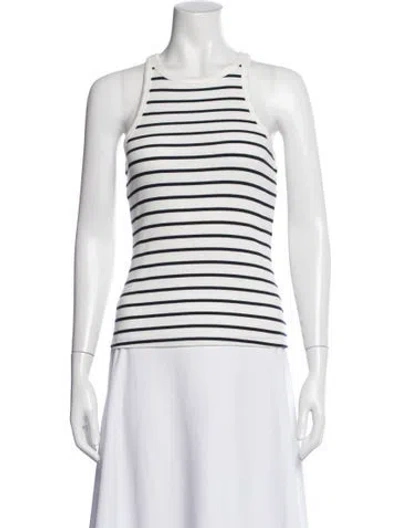 Pre-owned Sézane Striped Crew Neck Top W/ Tags In Neutral