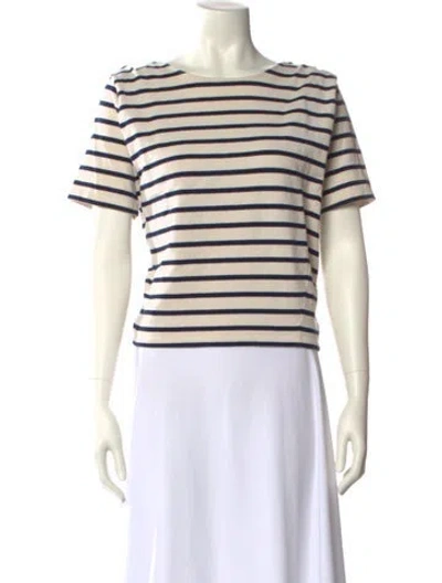 Pre-owned Sézane Striped Crew Neck T-shirt In Blue