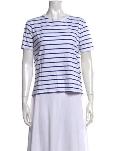 Pre-owned Sézane Striped Crew Neck T-shirt In Blue/white