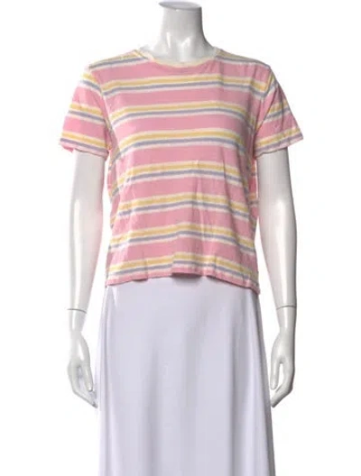 Pre-owned Sézane Striped Crew Neck T-shirt In Pink