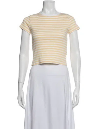 Pre-owned Sézane Striped Crew Neck T-shirt In White