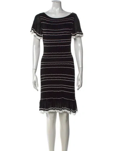 Pre-owned Sézane Striped Knee-length Dress In Black