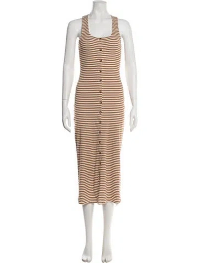 Pre-owned Sézane Striped Long Dress In Multi