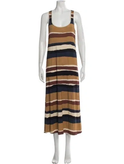 Pre-owned Sézane Striped Long Dress In Multicolor