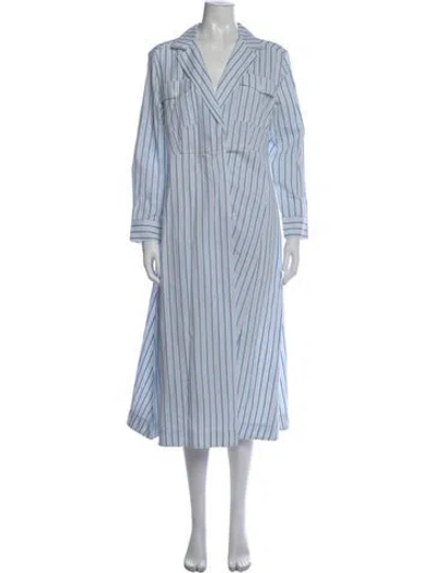 Pre-owned Sézane Striped Long Dress W/ Tags In Blue