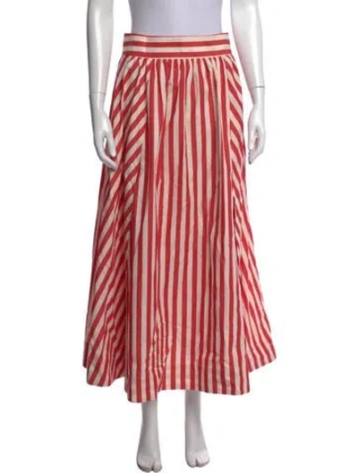 Pre-owned Sézane Striped Long Skirt In Red