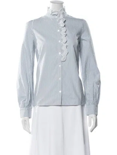 Pre-owned Sézane Striped Long Sleeve Blouse In Multi