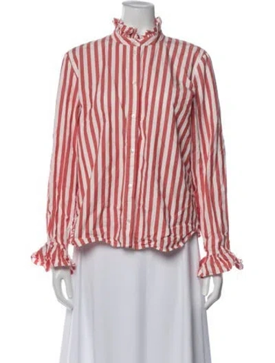Pre-owned Sézane Striped Long Sleeve Blouse In Multi
