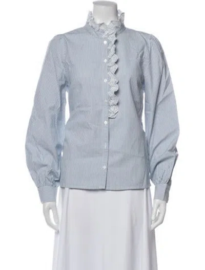 Pre-owned Sézane Striped Long Sleeve Blouse In Multi