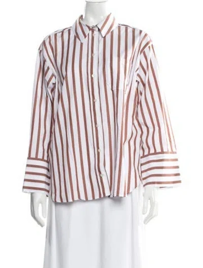 Pre-owned Sézane Striped Long Sleeve Blouse In Multi