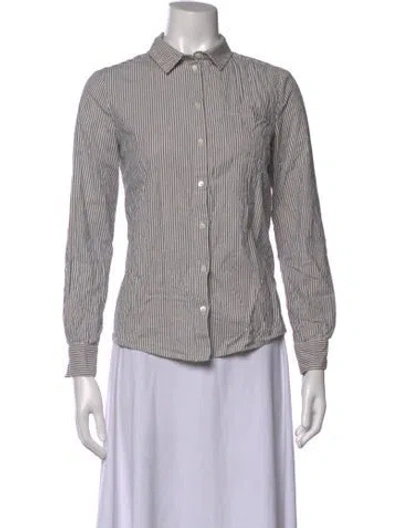 Pre-owned Sézane Striped Long Sleeve Blouse In Multicolor