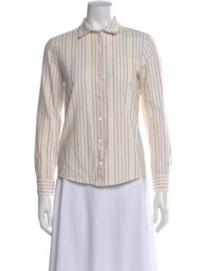 Pre-owned Sézane Striped Long Sleeve Button-up Top