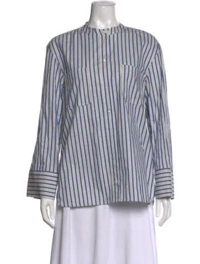 Pre-owned Sézane Striped Long Sleeve Button-up Top In Multi
