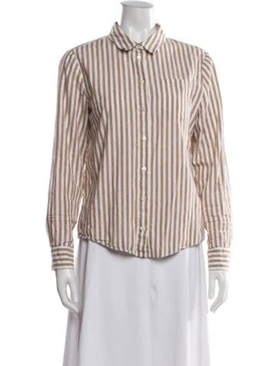 Pre-owned Sézane Striped Long Sleeve Button-up Top In Multi