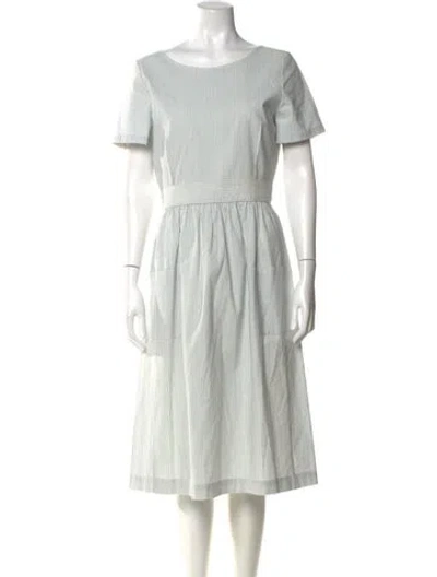 Pre-owned Sézane Striped Midi Length Dress In Blue