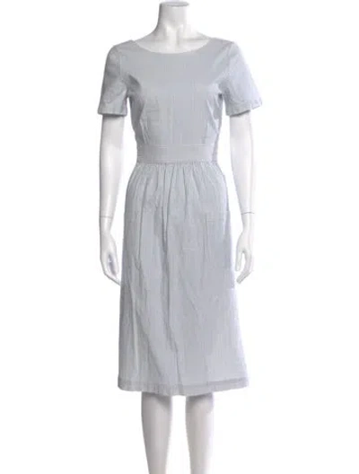 Pre-owned Sézane Striped Midi Length Dress In Blue