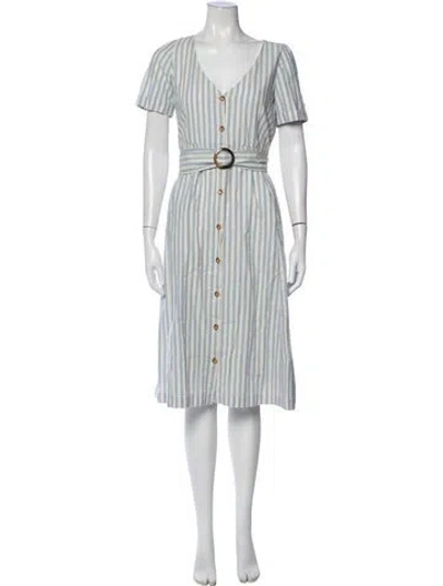 Pre-owned Sézane Striped Midi Length Dress In Blue/neutrals