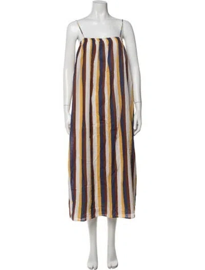 Pre-owned Sézane Striped Midi Length Dress In Multi