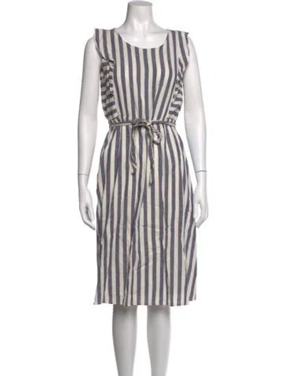 Pre-owned Sézane Striped Midi Length Dress In Multi