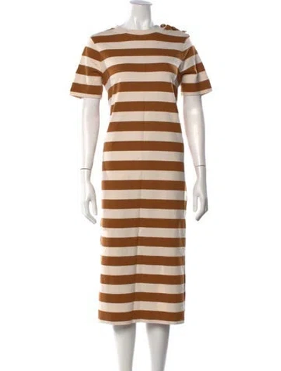 Pre-owned Sézane Striped Midi Length Dress In Multicolor