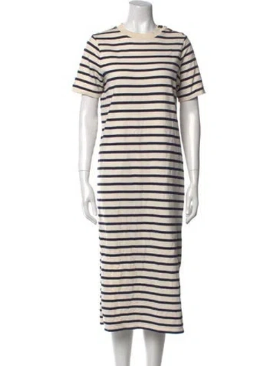 Pre-owned Sézane Striped Midi Length Dress In Neutral