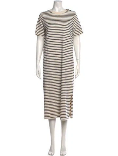 Pre-owned Sézane Striped Midi Length Dress In Neutrals