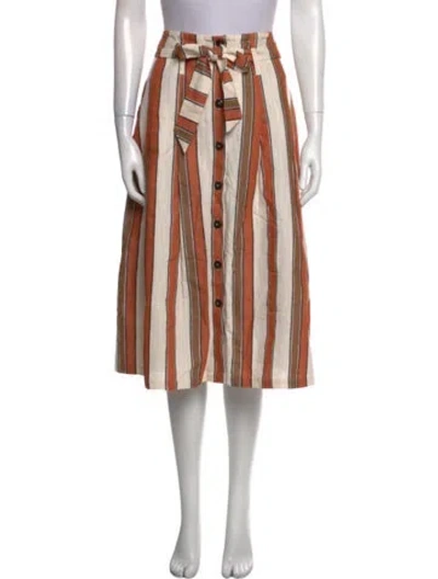 Pre-owned Sézane Striped Midi Length Skirt In Neutral