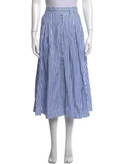 Pre-owned Sézane Striped Midi Length Skirt W/ Tags In Blue