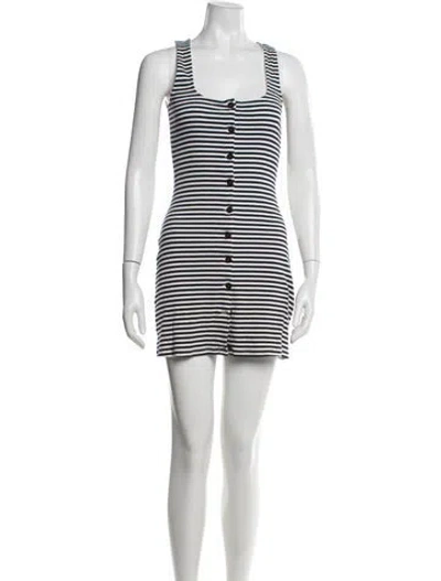 Pre-owned Sézane Striped Mini Dress In Black