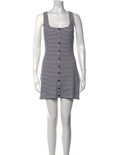 Pre-owned Sézane Striped Mini Dress In Black