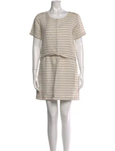 Pre-owned Sézane Striped Mini Dress In Blue