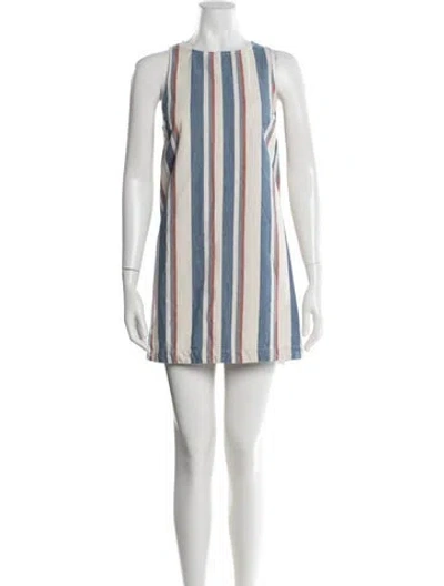 Pre-owned Sézane Striped Mini Dress In Blue