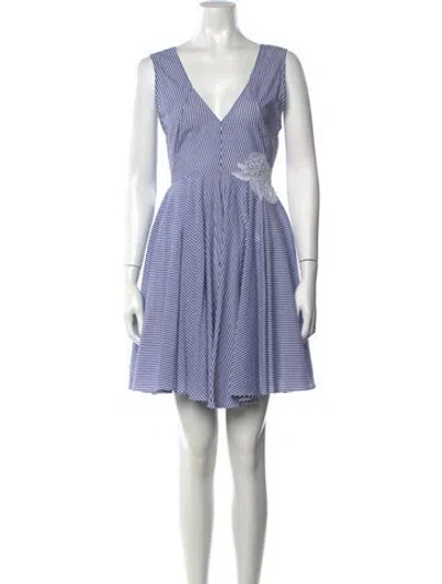 Pre-owned Sézane Striped Mini Dress In Blue