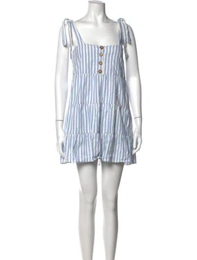 Pre-owned Sézane Striped Mini Dress In Blue/neutrals