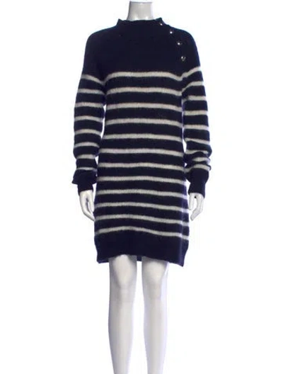 Pre-owned Sézane Striped Mini Dress In Blue/white