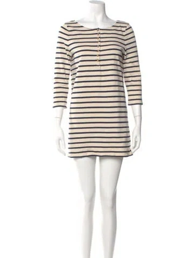Pre-owned Sézane Striped Mini Dress In Neutral