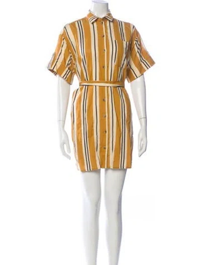 Pre-owned Sézane Striped Mini Dress In Neutral